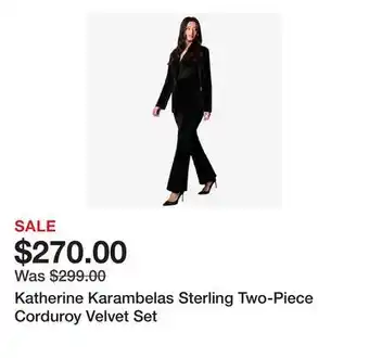 TSC Stores Katherine Karambelas Sterling Two-Piece Corduroy Velvet Set offer