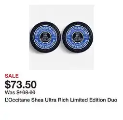 TSC Stores L'Occitane Shea Ultra Rich Limited Edition Duo offer