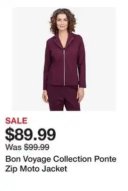 TSC Stores Bon Voyage Collection Ponte Zip Moto Jacket offer