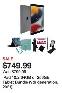 TSC Stores iPad 10.2 64GB or 256GB Tablet Bundle (9th generation, 2021) offer