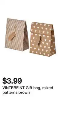 IKEA VINTERFINT Gift bag, mixed patterns brown offer