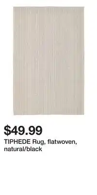 IKEA TIPHEDE Rug, flatwoven, natural/black offer