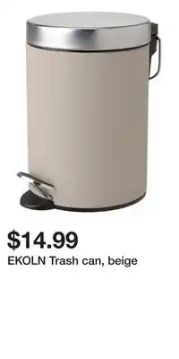 IKEA EKOLN Trash can, beige offer