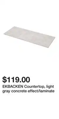 IKEA EKBACKEN Countertop, light gray concrete effect/laminate offer