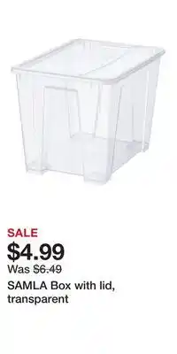 IKEA SAMLA Box with lid, transparent offer