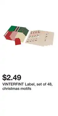 IKEA VINTERFINT Label, set of 48, christmas motifs offer