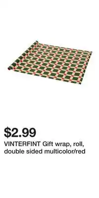 IKEA VINTERFINT Gift wrap, roll, double sided multicolor/red offer