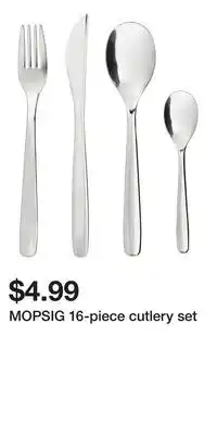 IKEA MOPSIG 16-piece cutlery set offer