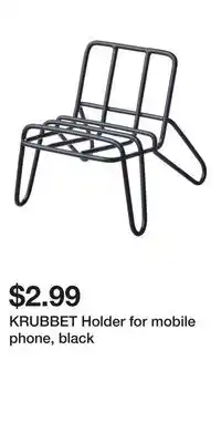 IKEA KRUBBET Holder for mobile phone, black offer