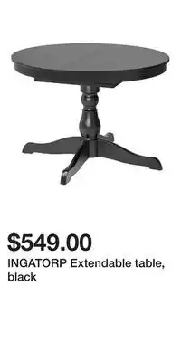 IKEA INGATORP Extendable table, black offer