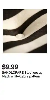 IKEA SANDLÖPARE Stool cover, black white/zebra pattern offer