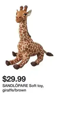 IKEA SANDLÖPARE Soft toy, giraffe/brown offer
