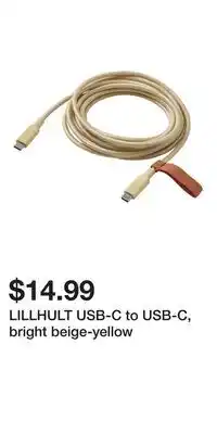 IKEA LILLHULT USB-C to USB-C, bright beige-yellow offer