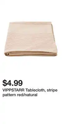 IKEA VIPPSTARR Tablecloth, stripe pattern red/natural offer
