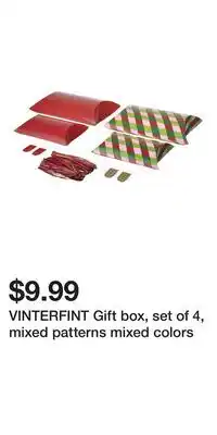 IKEA VINTERFINT Gift box, set of 4, mixed patterns mixed colors offer