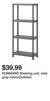 IKEA RUNMARÖ Shelving unit, dark gray indoor/outdoor offer