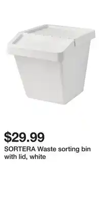 IKEA SORTERA Waste sorting bin with lid, white offer