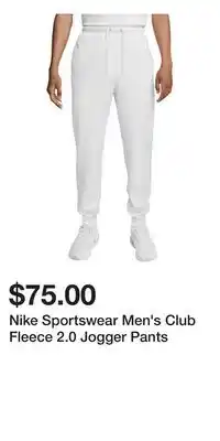 Sport Chek Nike Sportswear Men's Club Fleece 2.0 Jogger Pants offer
