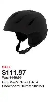 Sport Chek Giro Men's Nine C Ski & Snowboard Helmet 2020/21 offer