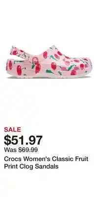 Sport Chek Crocs Women's Classic Fruit Print Clog Sandals offer