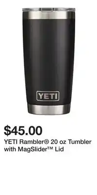 Sport Chek YETI Rambler 20 oz Tumbler with MagSlider Lid offer