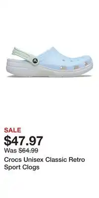 Sport Chek Crocs Unisex Classic Retro Sport Clogs offer