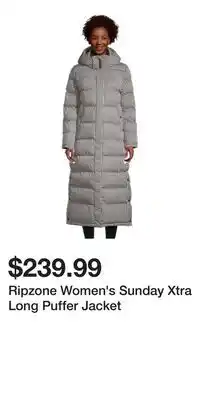 Sport Chek Ripzone Women's Sunday Xtra Long Puffer Jacket offer