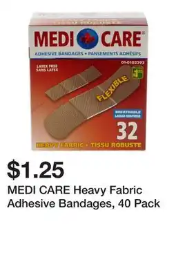 Dollarama MEDI CARE Heavy Fabric Adhesive Bandages, 40 Pack offer