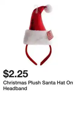 Dollarama Christmas Plush Santa Hat On Headband offer