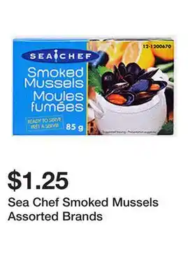 Dollarama Sea Chef Smoked Mussels Assorted Brands offer