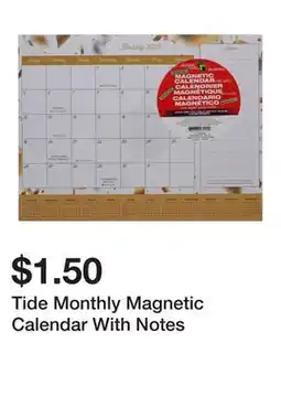 Dollarama Tide Monthly Magnetic Calendar With Notes offer