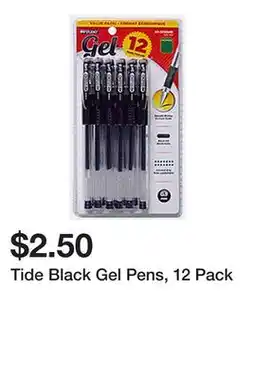 Dollarama Tide Black Gel Pens, 12 Pack offer