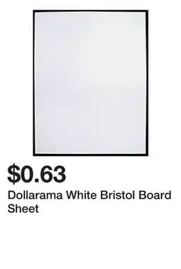 Dollarama Dollarama White Bristol Board Sheet offer