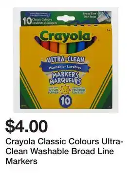 Dollarama Crayola Classic Colours Ultra-Clean Washable Broad Line Markers offer