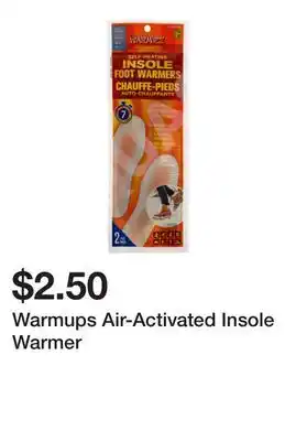 Dollarama Warmups Air-Activated Insole Warmer offer