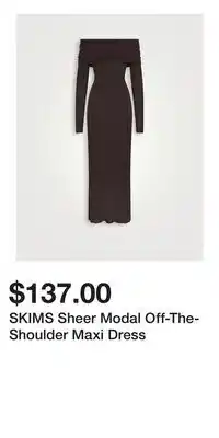 Holt Renfrew SKIMS Sheer Modal Off-The-Shoulder Maxi Dress offer