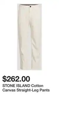 Holt Renfrew STONE ISLAND Cotton Canvas Straight-Leg Pants offer
