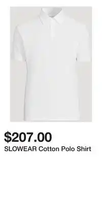 Holt Renfrew SLOWEAR Cotton Polo Shirt offer