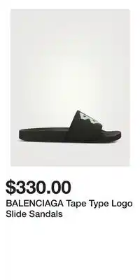 Holt Renfrew BALENCIAGA Tape Type Logo Slide Sandals offer
