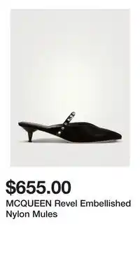 Holt Renfrew MCQUEEN Revel Embellished Nylon Mules offer