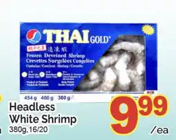 T&T Supermarket HEADLESS WHITE SHRIMP, 380g,16/20 offer