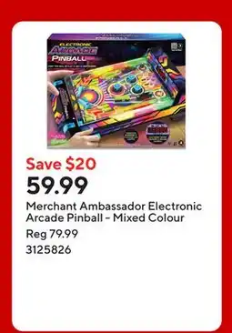 Staples Merchant Ambassador Electronic Arcade Pinball - Mixed Colour offer