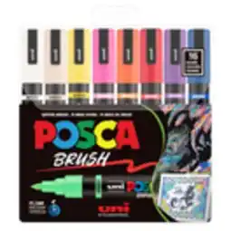 Staples POSCA Water-Based Paint Markers with Reversible Brush Tip - Assorted - 16 pk offer