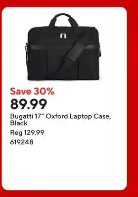 Staples Bugatti 17 Oxford Laptop Case, Black offer