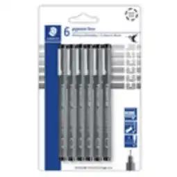Staples Staedtler Pigment Liners - Black - 6 Pack offer