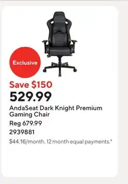 Staples AndaSeat Dark Knight Premium Gaming Chair offer