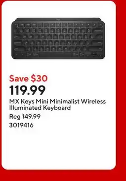 Staples MX Keys Mini Minimalist Wireless Illuminated Keyboard offer