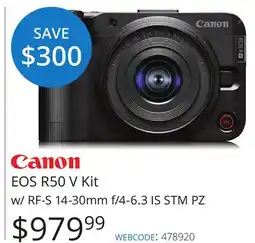 Vistek Canon EOS R50 V Kit w/ RF-S 14-30mm f/4-6.3 IS STM PZ offer