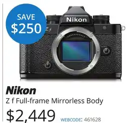 Vistek Nikon Z Full-frame Mirrorless Body offer