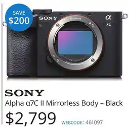 Vistek Sony Alpha α7C II Mirrorless Body-Black offer